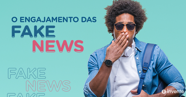 homem espantado sobre engajamento de fake news